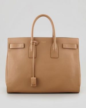 Classic Sac De Jour Leather Tote Bag - Beige - Saint Laurent.jpg